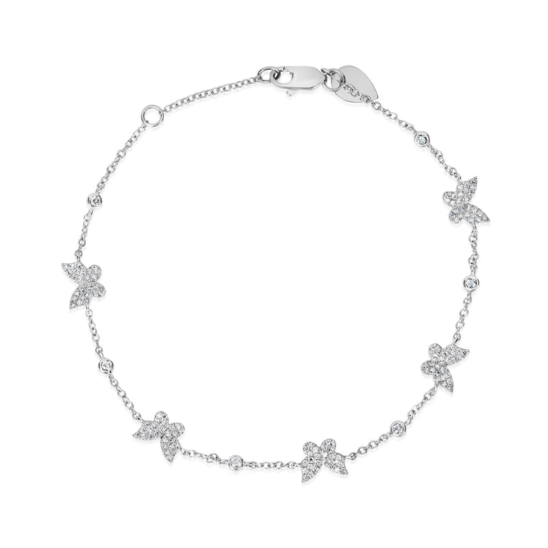 Yellow Gold Diamond Butterfly Bracelet