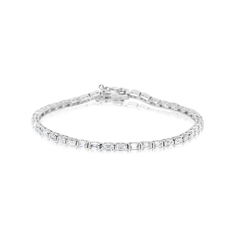 The Drop # 11 White Gold Emerald Cut Tennis Bracelet 3.5 Carats