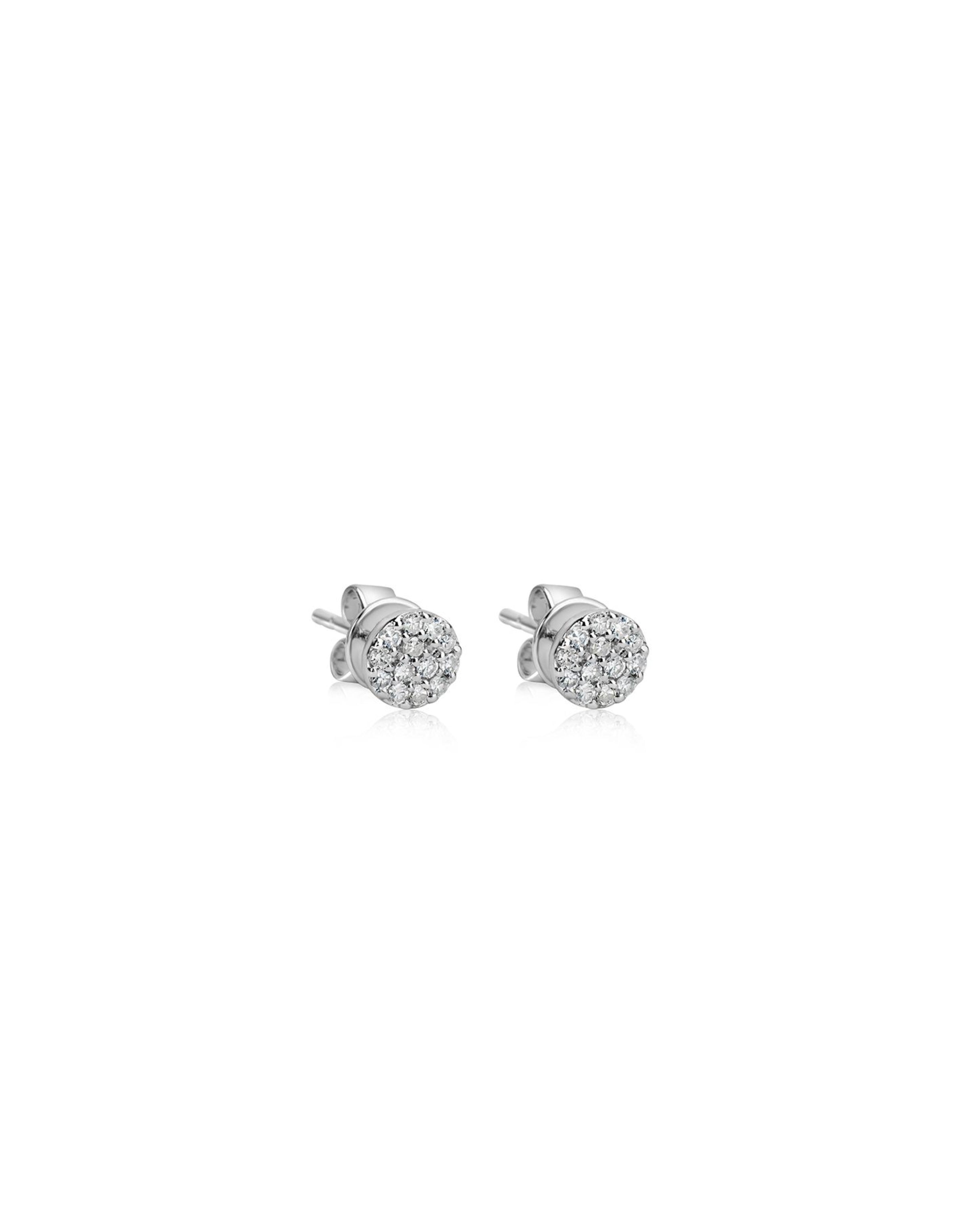 white gold diamond circle stud