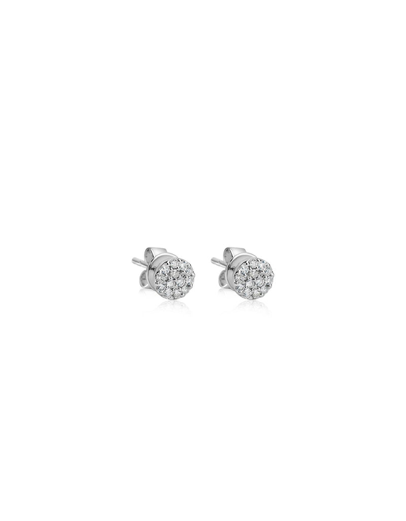 white gold diamond circle stud