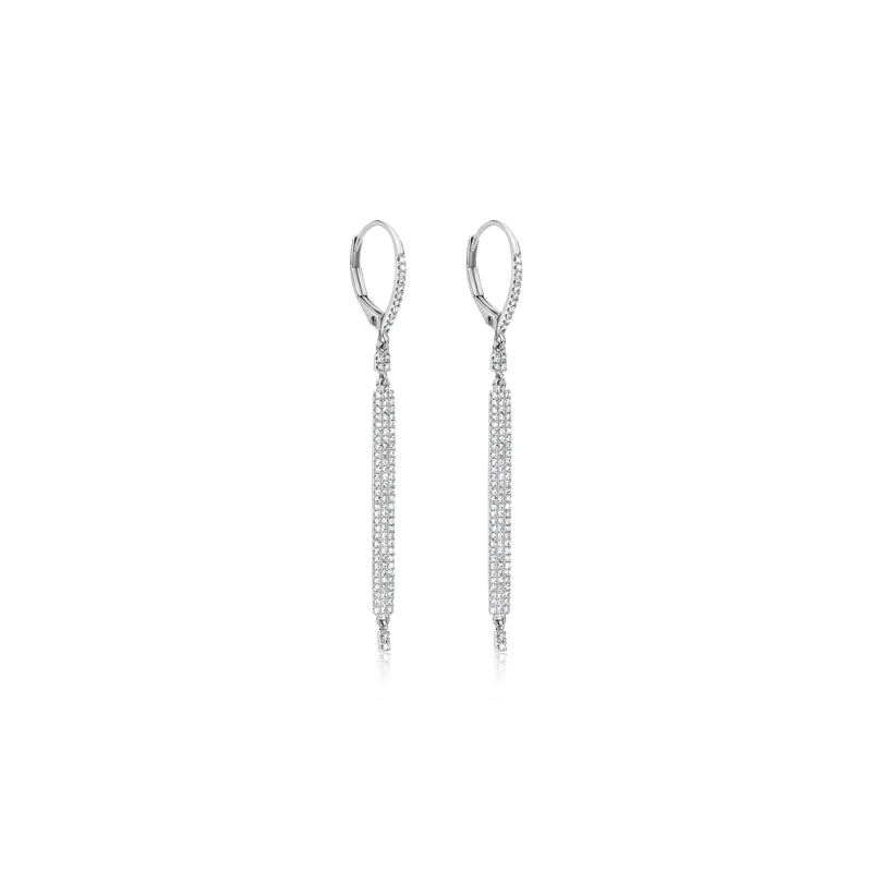 Diamond Bar Drop Earrings