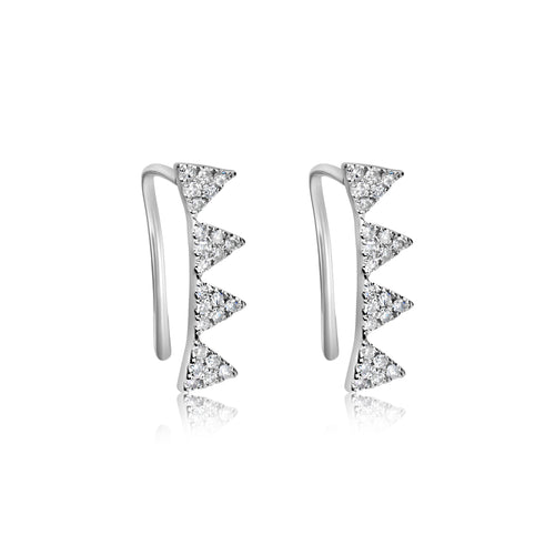 White Gold Ear Climbers