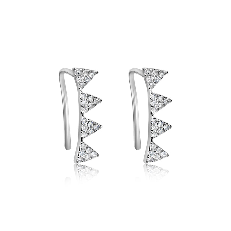 White Gold Ear Climbers