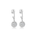 Pave Diamond Disc Earring with Diamond Hoop
