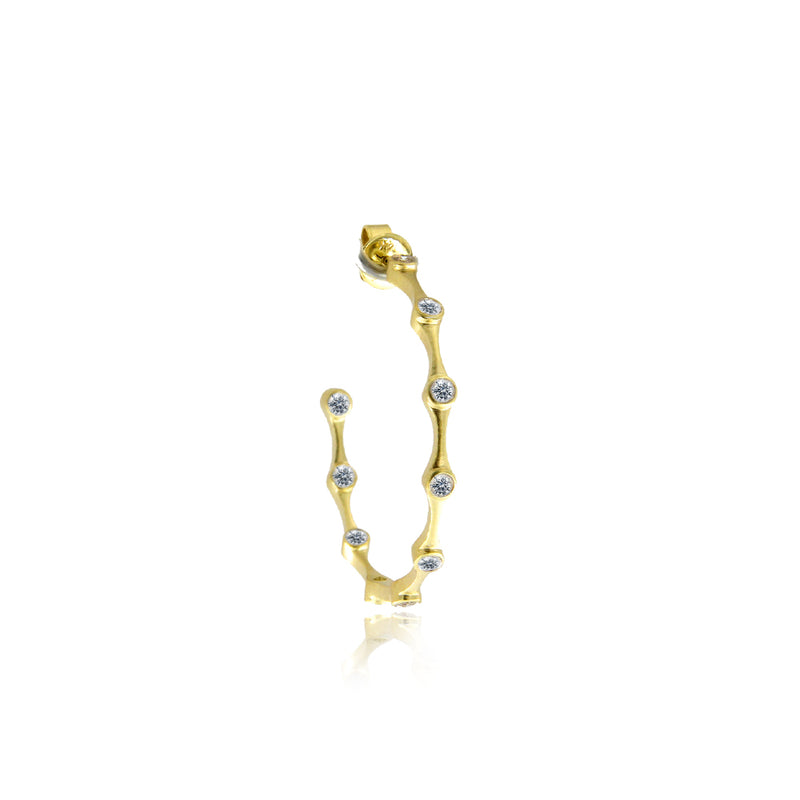 Yellow Gold Hoop Half Pair