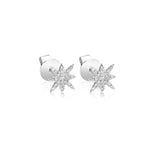 White Gold Diamond Starburst Stud Earrings (set)