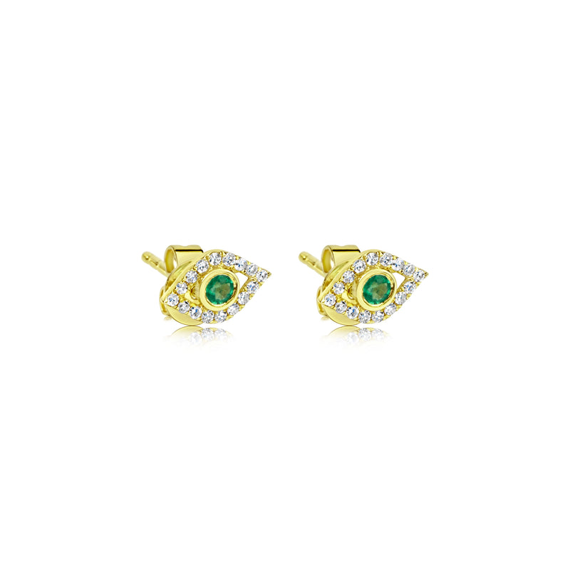 Emerald Evil Eye Studs