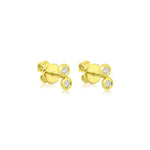 Bezel Set Diamond Duo Studs