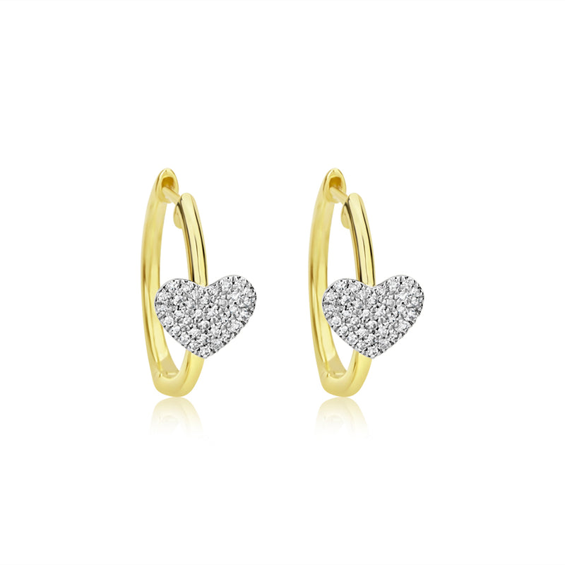 Diamond Heart Hoops