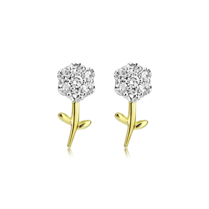 Diamond Flower Studs