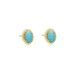 Turquoise and Diamond Stud