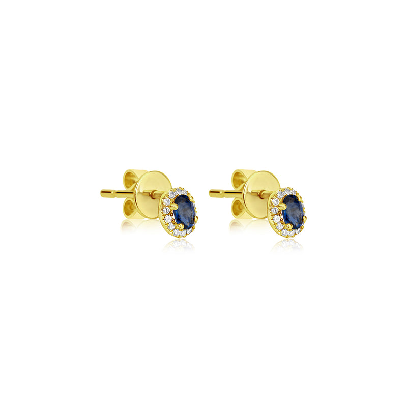 Blue Sapphire Oval Studs