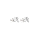 Flower Stud with Dangling Bezel Diamond