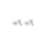Flower Stud with Dangling Bezel Diamond