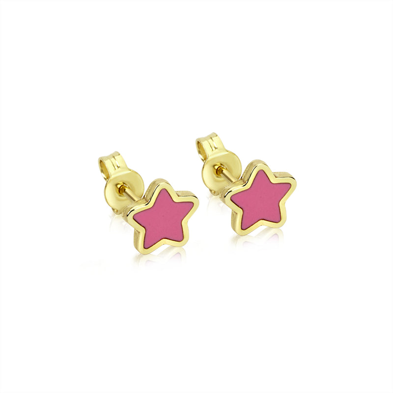 Pink Star Stud Earrings