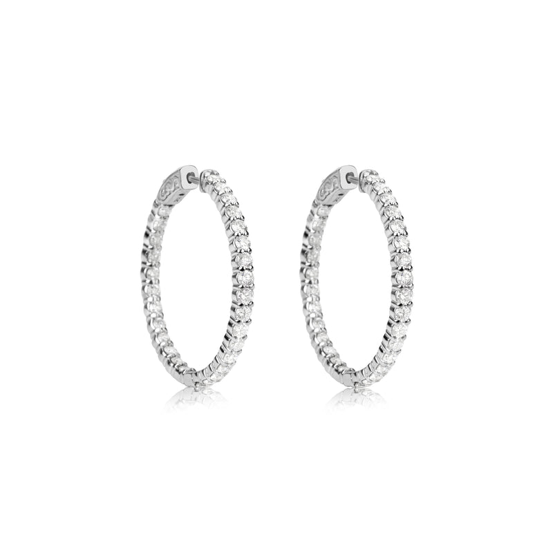 The Drop #11 Lab Grown White Gold 3 Carat Diamond Hoops