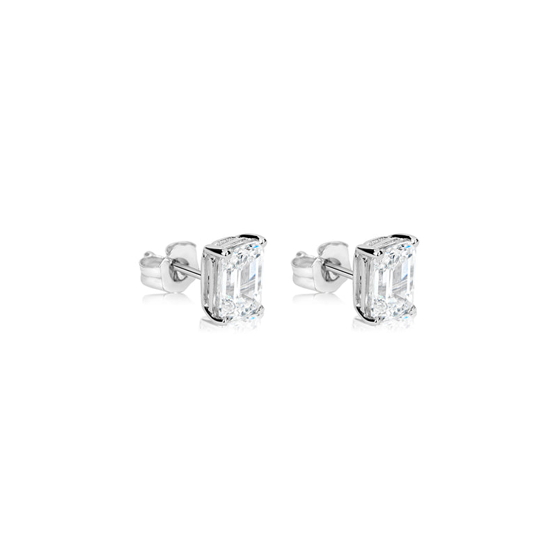2 Carats Lab Grown White Gold Emerald Cut Diamond Studs *ONLINE EXCLUSIVE*