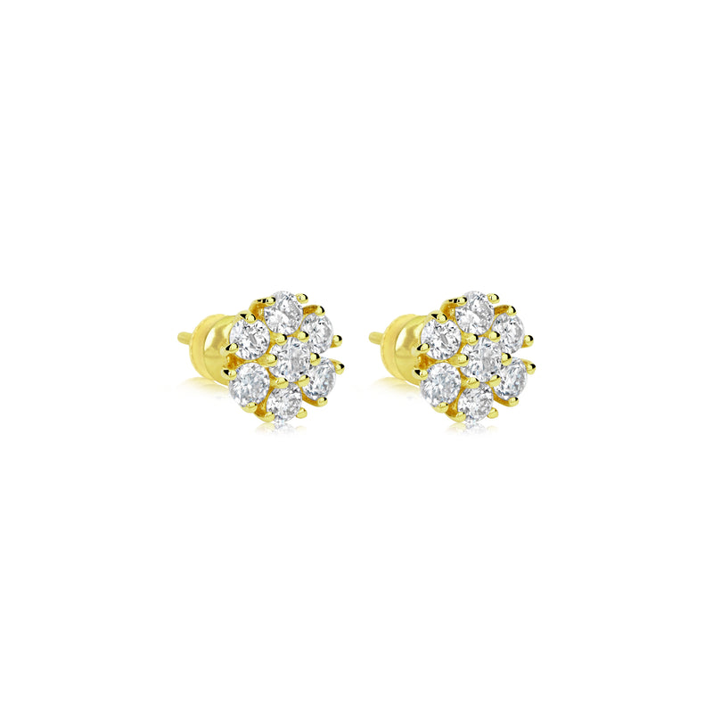 The Drop #11 Lab Grown Yellow Gold Diamond Flower Studs