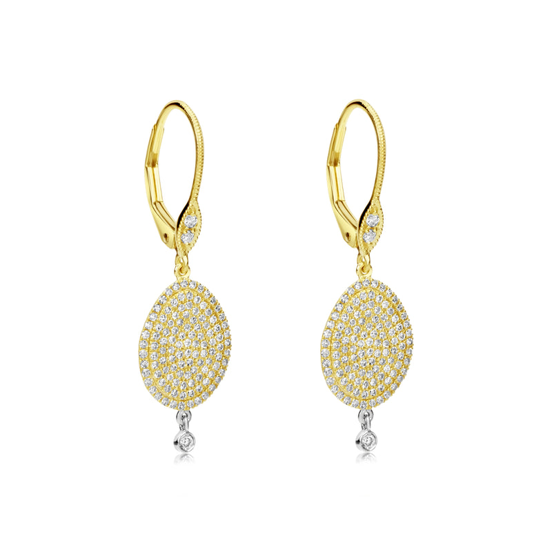 Yellow Gold Diamond Circle Earrings