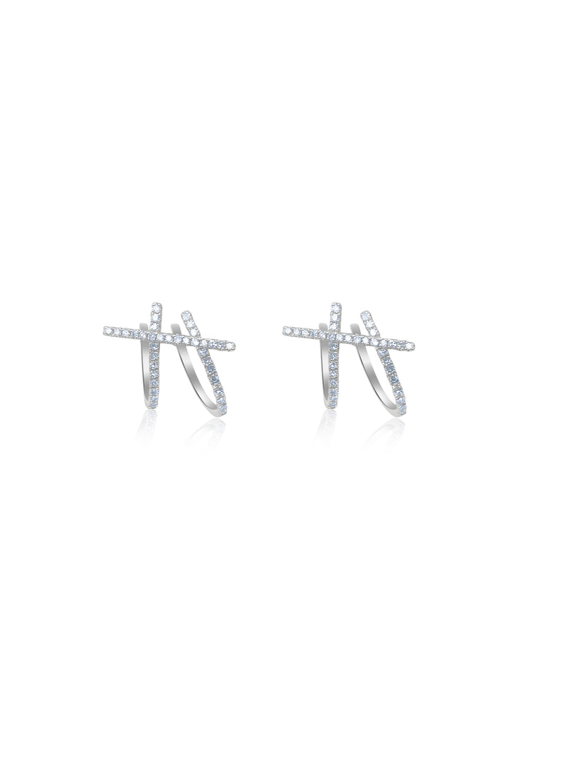 white gold and diamond encrusted ear cuff 