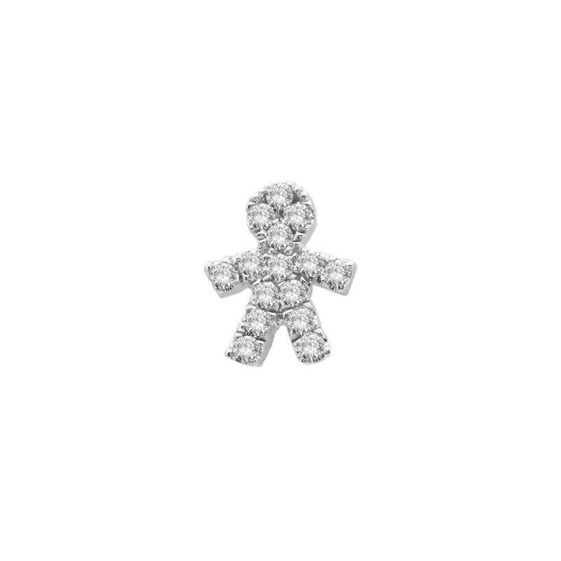 white gold and Diamond Boy Earring