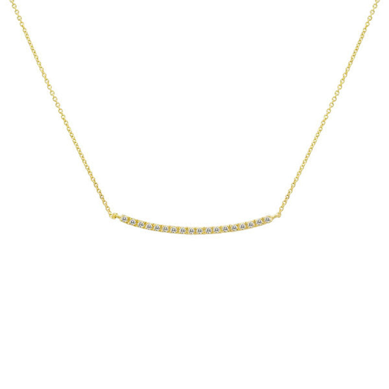 Diamond Bar Necklace Yellow Gold  