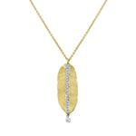 Meira T Hammered Yellow Gold Leaf Necklace as Seen in Cosmopolitan Magazine