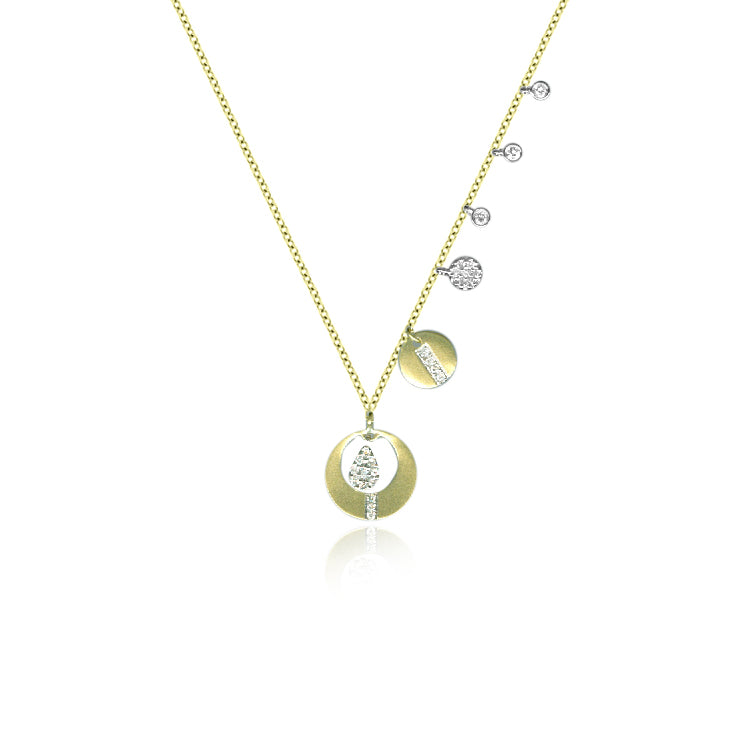 Silver and Diamond Charm Necklace Meira T