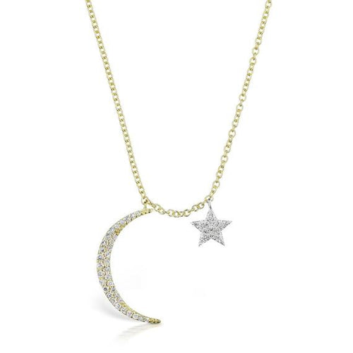 gold crescent moon and star necklace