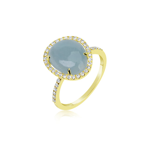yellow gold and diamond aqua ring