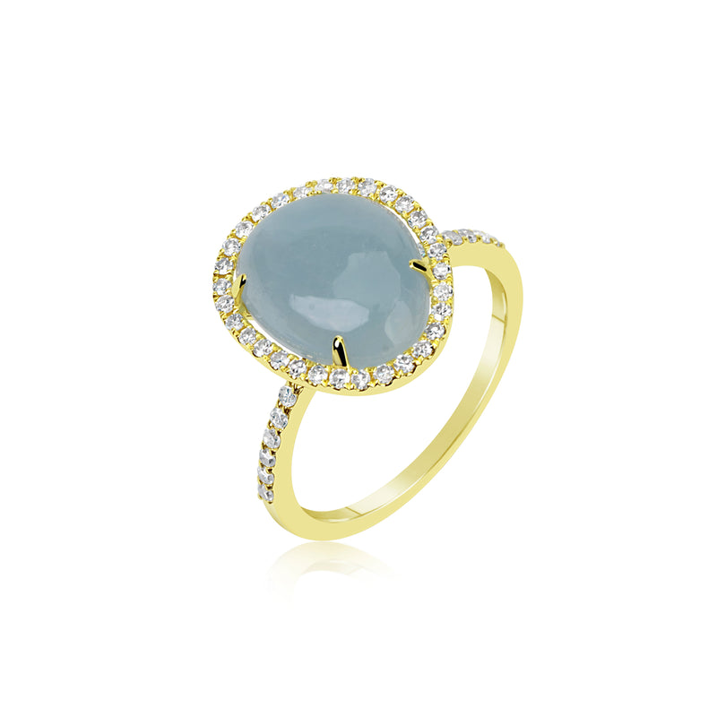 yellow gold and diamond aqua ring
