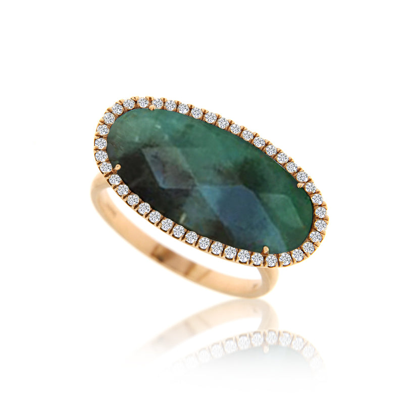 emerald diamond ring 14k gold
