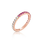 Half & Half Diamond and Pink Sapphire Band