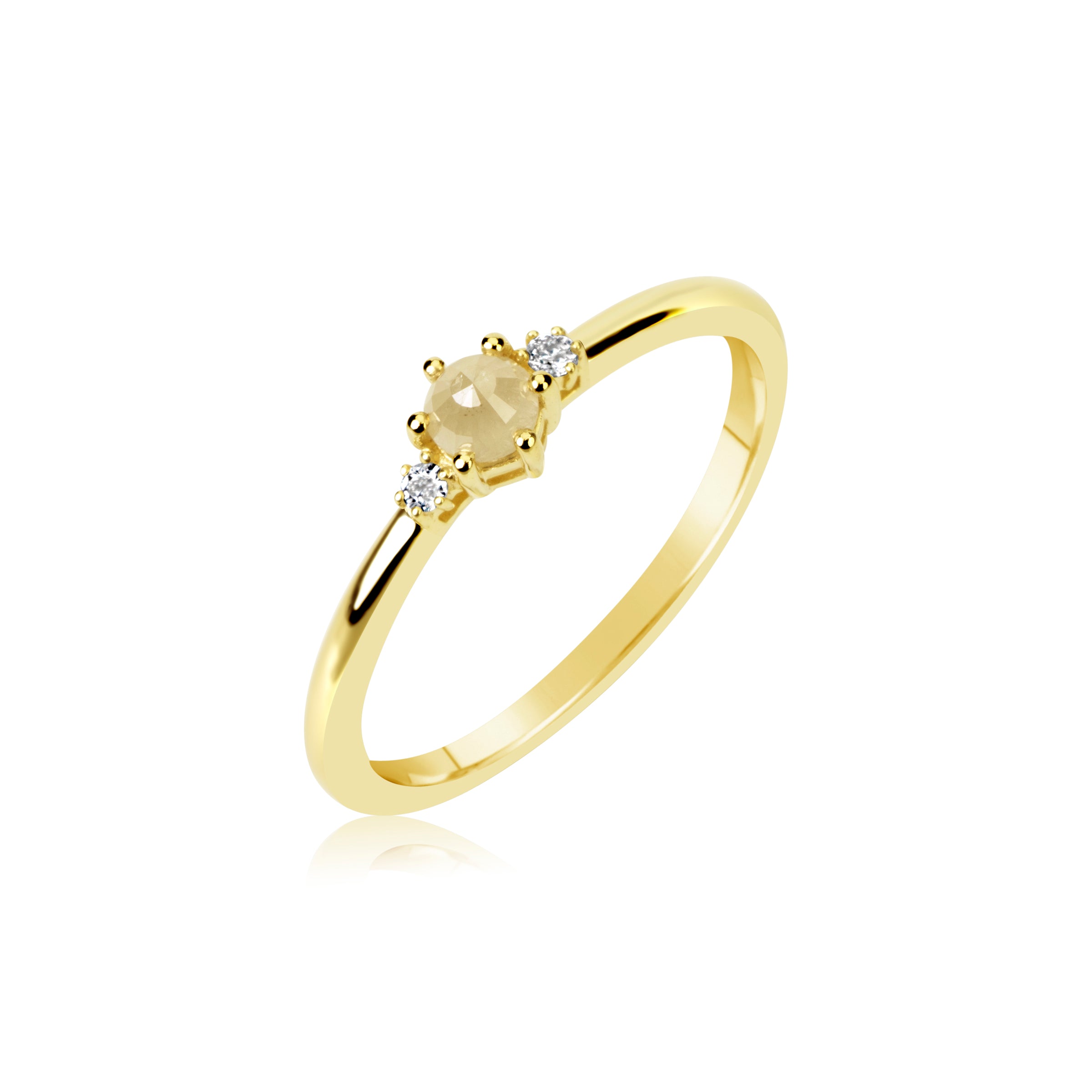 Yellow Gold Rough Diamond Ring – Meira T Boutique