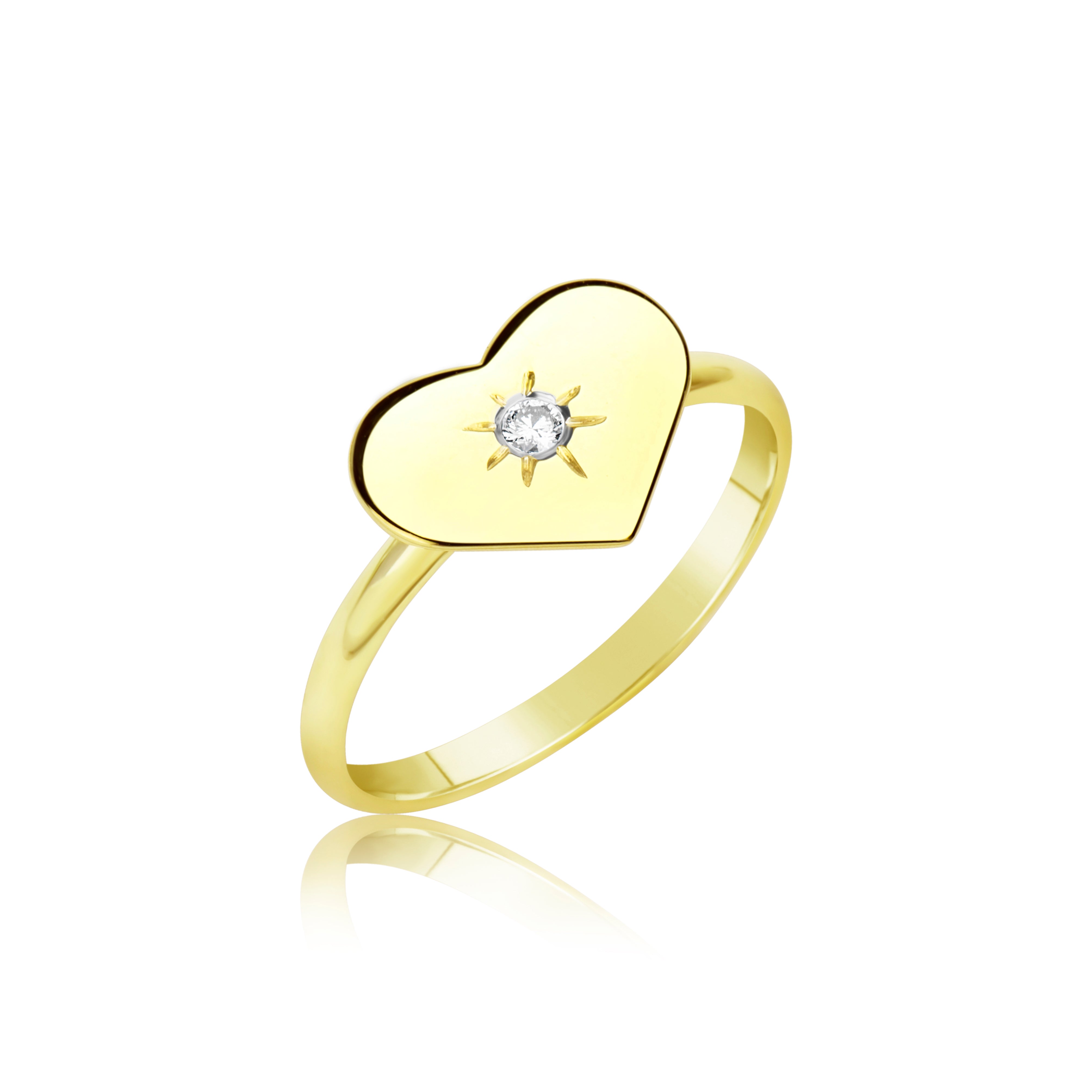 yellow gold and diamond starburst ring