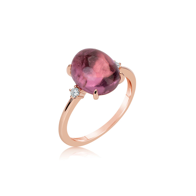 rose gold and diamond Pink Tourmaline Ring