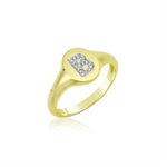 Initial Signet Diamond Ring