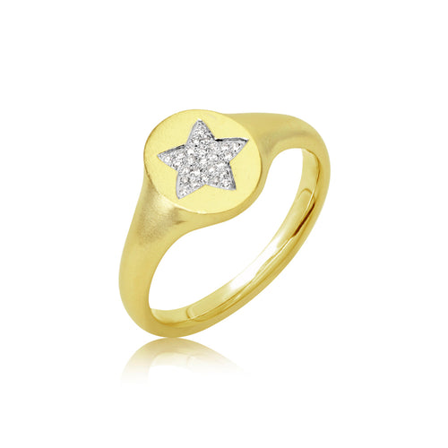 Star Signet Diamond Ring