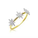 Triple Diamond Starburst Ring