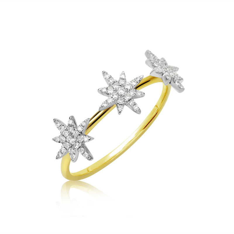 Triple Diamond Starburst Ring