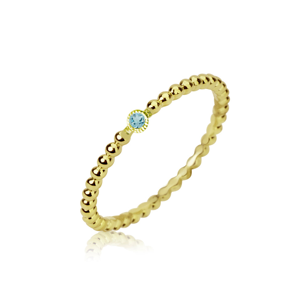 yellow gold Dainty Blue Topaz Spot Band