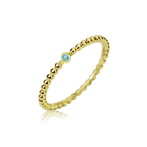 yellow gold Dainty Blue Topaz Spot Band