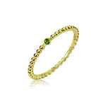 yellow gold Dainty Peridot Spot Band