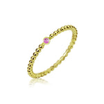 yellow gold Dainty Pink Tourmaline Spot Band