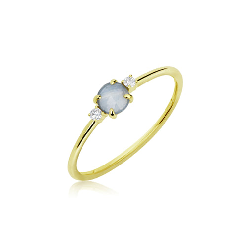 yellow gold sapphire and diamond ring