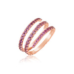 rose gold and pink sapphire swirl ring