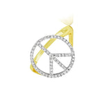 Yellow Gold Diamond Peace Sign Ring