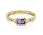 February Yellow Gold Amethyst Birthstone Ring