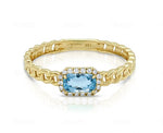 March Yellow Gold Aquamarine Birthstone Ring