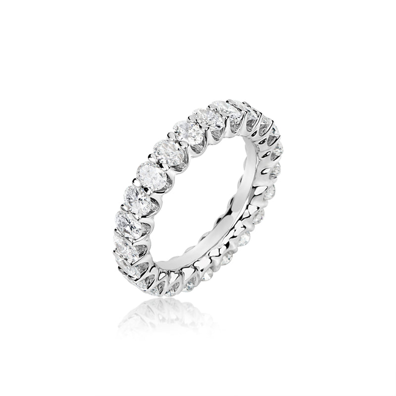 The Drop #11 Lab Grown White Gold Oval Cut Diamond Eternity Band 3.69 Carats